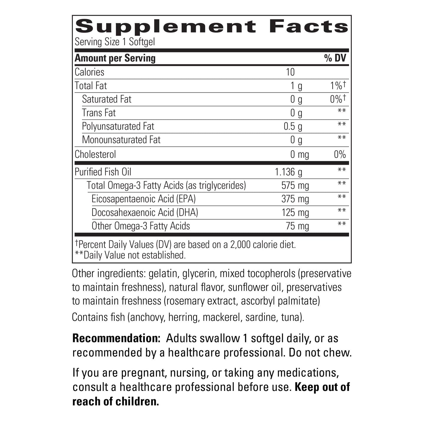 <{%MAIN4_10759%}>Nature's Way® | Pure Omega HP - supplement facts