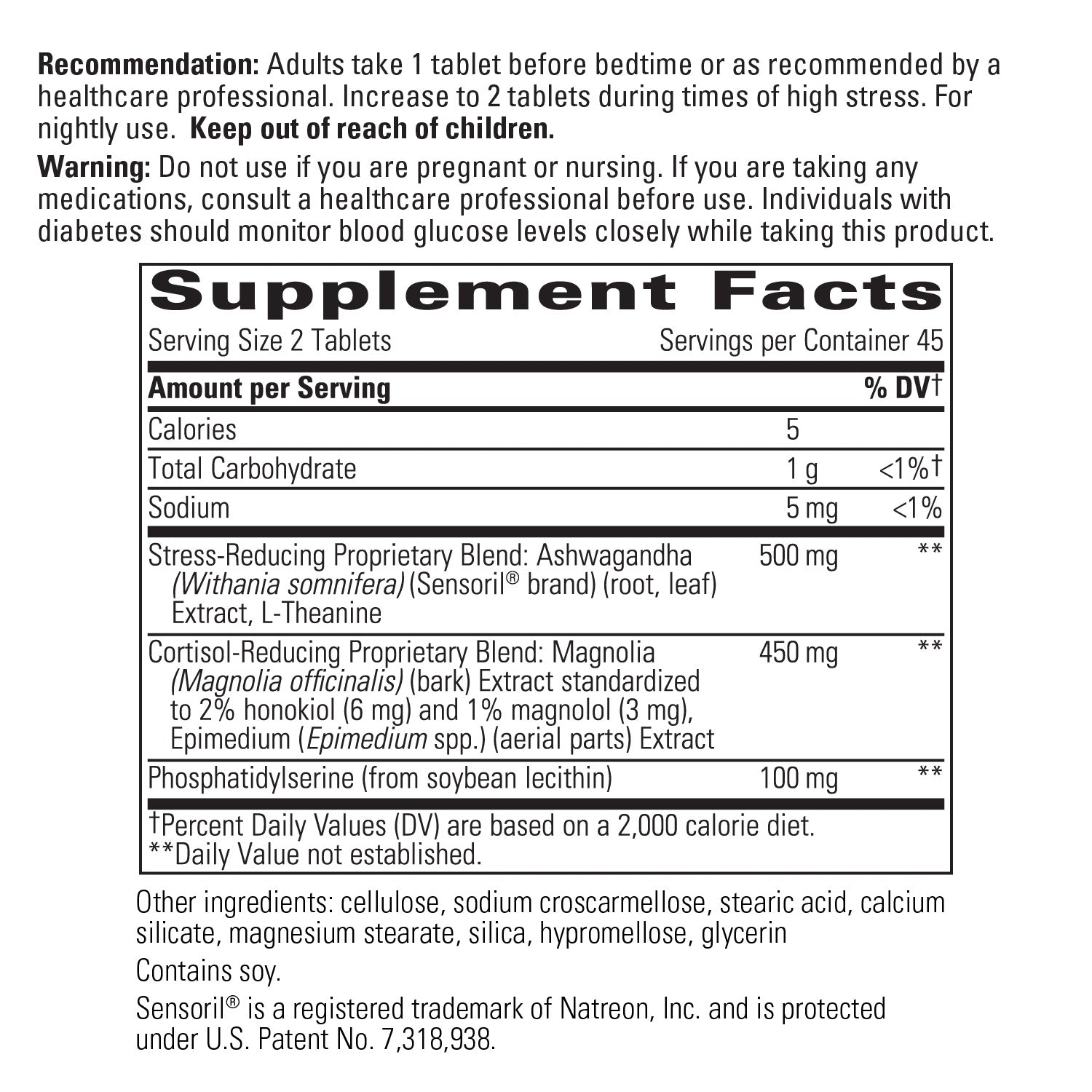 Nature's Way® | Cortisol Manager - supplement facts