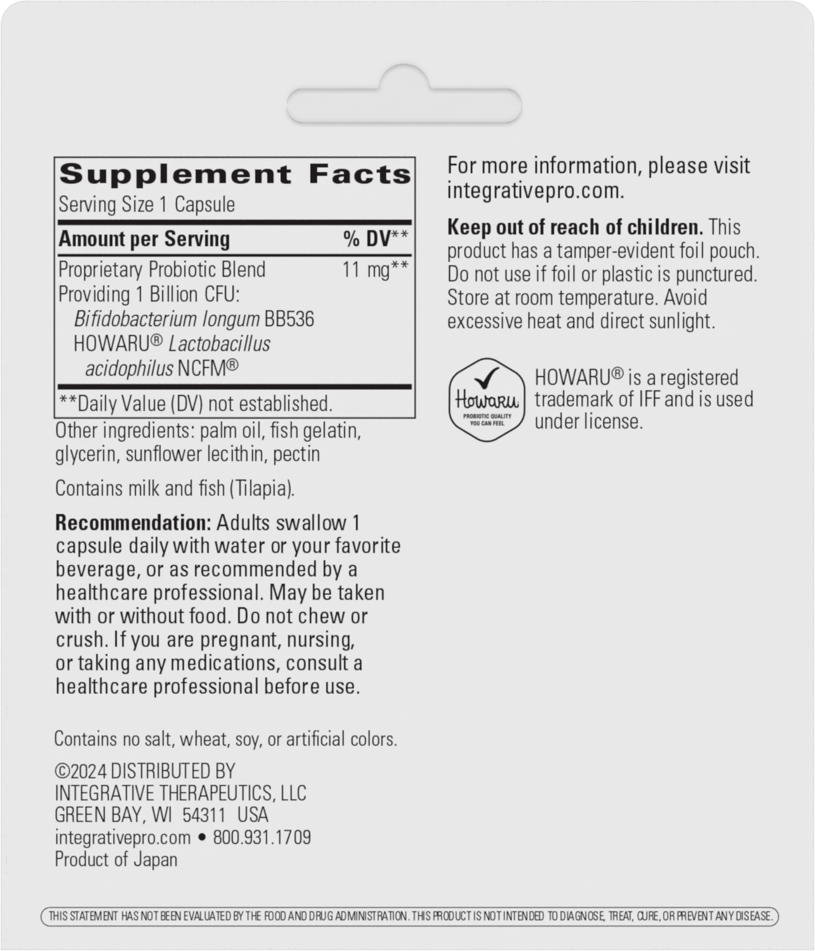 Nature's Way® | Probiotic Pearls - back of pack