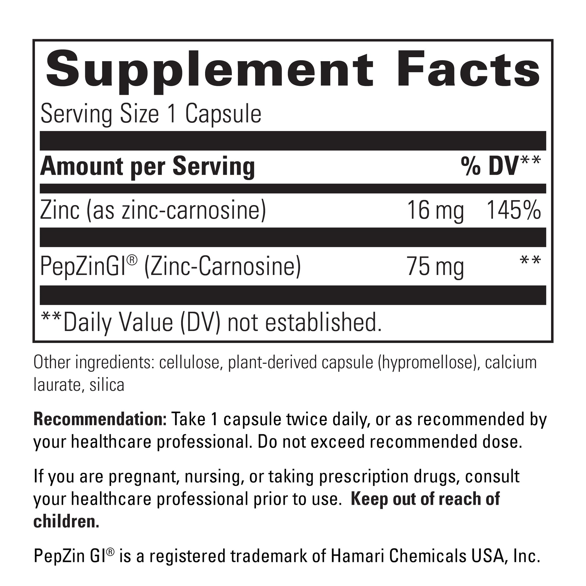 Nature's Way® | Zinc-Carnosine - supplement facts