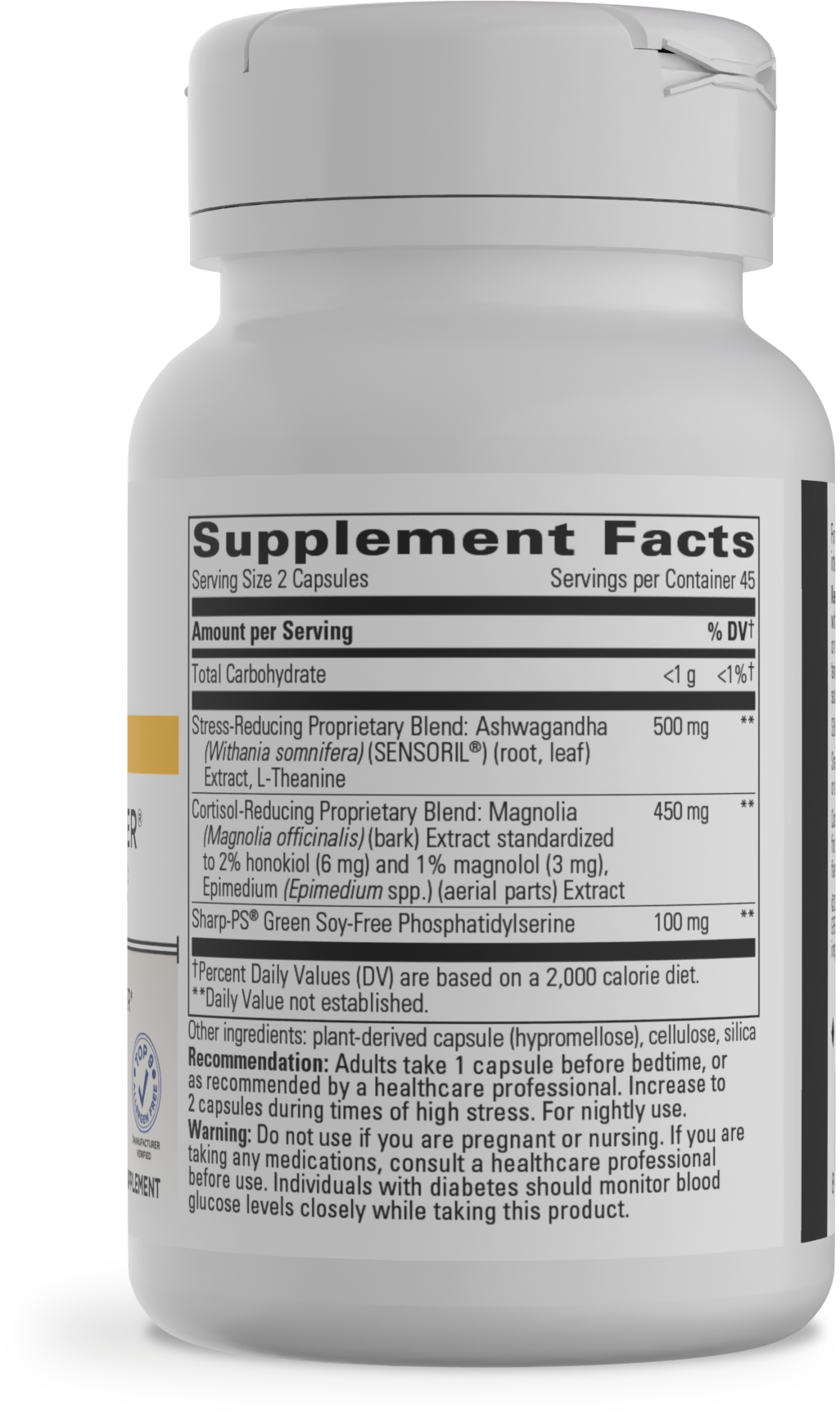 Nature's Way® | Cortisol Manager Allergen Free - right side of pack