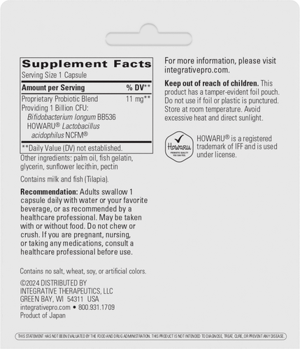 Nature's Way® | Probiotic Pearls - back of pack Sku:136002