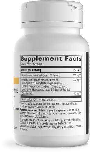 Nature's Way® | Glutathione Cell Defense - right side of pack Sku:236006