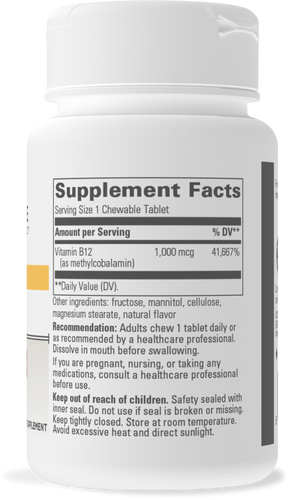 Nature's Way® | B12-Active Chewable Tablets - right side of pack Sku:75623