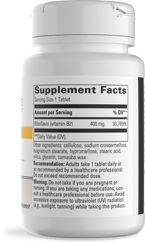 Nature's Way® | Riboflavin - right side of pack Sku:76843