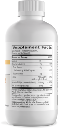 Nature's Way® | Liquid Iron - right side of pack Sku:206004ET