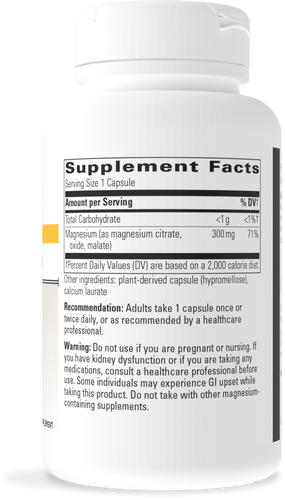 Nature's Way® | Tri-Magnesium - right side of pack Sku:206014