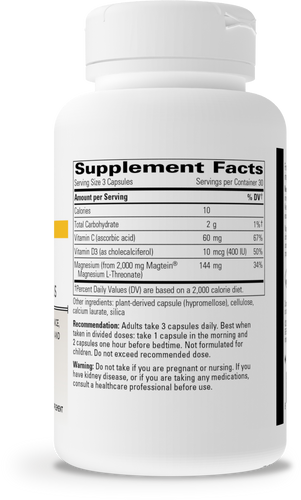 Nature's Way® | Magtein L-Threonate Plus - right side of pack Sku:14890