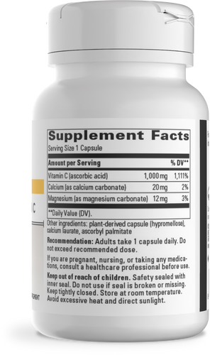 Nature's Way® | Buffered Vitamin C - right side of pack Sku:216006