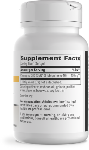 Nature's Way® | CoQ10 (100mg) - right side of pack Sku:76206