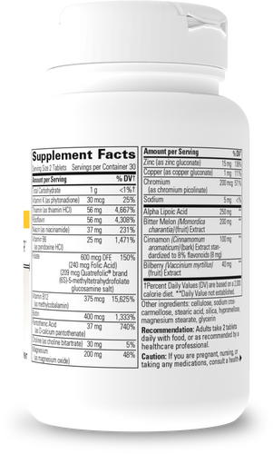 Nature's Way® | Glycemic Manager - right side of pack Sku:74906