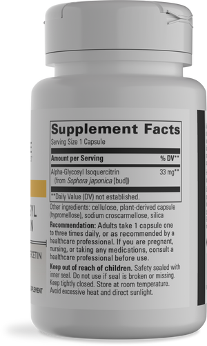 Nature's Way® | Alpha-Glycosyl Isoquercitrin - right side of pack Sku:10003