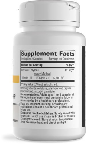 Nature's Way® | Lipase Concentrate-HP - right side of pack Sku:116004