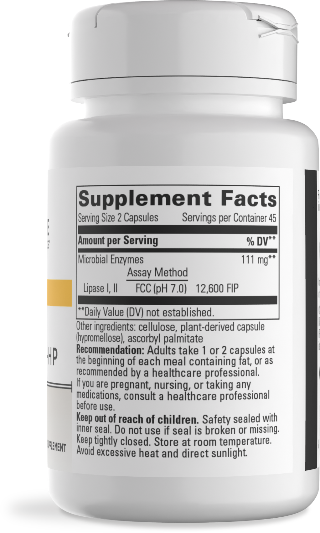 <{%MAIN1_116004%}>Nature's Way® | Lipase Concentrate-HP - right side of pack
