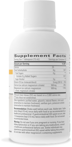 Nature's Way® | Liquid Calcium Magnesium (1:1) - right side of pack Sku:10881