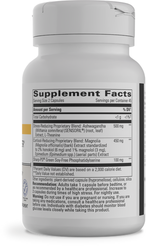 Nature's Way® | Cortisol Manager Allergen Free - right side of pack Sku:12876