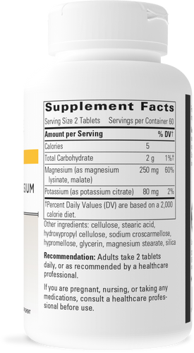 Nature's Way® | Krebs Magnesium Potassium Complex - right side of pack Sku:77766