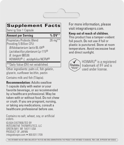 Nature's Way® | Probiotic Pearls Advantage - back of pack Sku:70652