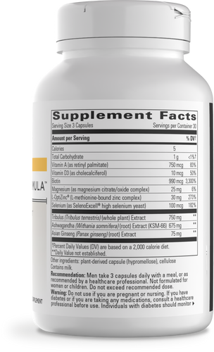 Nature's Way® | Testosterone Formula - right side of pack Sku:276004