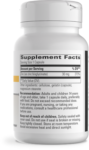 Nature's Way® | Zinc Chelate - right side of pack Sku:13655