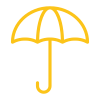 Yellow umbrella icon